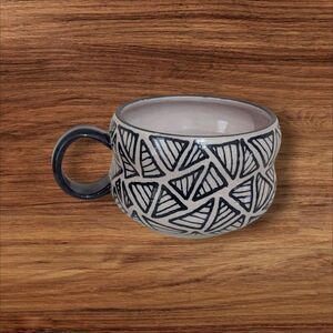 Handmade Ceramic Mug By The Tatted Potter With Geometric Design – 10 Oz coffee